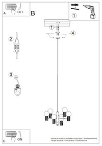 Żyrandol HALO 6 beżowy ryflowany SOLLUX  LIGHTING