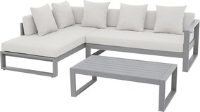 Zestaw ogrodowy narożny, z aluminium: kanapa  narożna i stolik kawowy - Kolor taupe - MOLOKAI od MYLIA