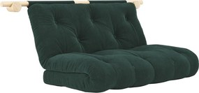 Ciemnozielona sztruksowa rozkładana sofa 135 cm Hooked – Karup Design