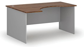 Ergonomiczne biurko PRIMO GRAY, 160x120 cm, lewe, szary/orzech