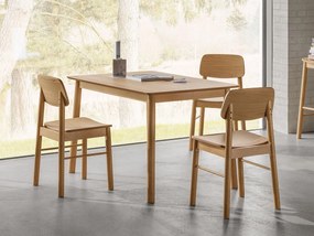 Komplet stół i 4 krzesła Hikari 120x80, drewno kauczukowe