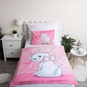 Różowa bawełniana pościel dziecięca do łóżeczka 100x135 cm Marie Cat – Jerry Fabrics