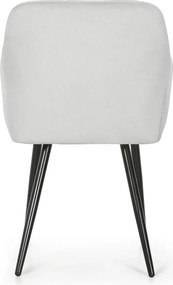 Zestaw 6 szarych welurowych krzeseł pikowanych S7-Z95