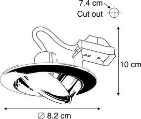 Zestaw 6 okrągłych, uchylnych reflektorów wpuszczanych, kolor złoty - Edu