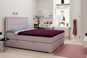 Łóżko kontynentalne DENNERY 140x200 zielone velvet z pojemnikiem LAVERTO