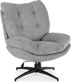 Fotel Wypoczynkowy Obrotowy FREMONT z Podnóżkiem Szary Nowoczesny