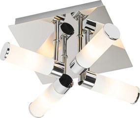 Nowoczesna lampa sufitowa do łazienki chrom 4-punktowa IP44 - Bath