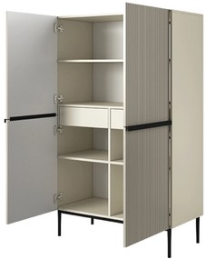 Komoda wysoka Nicole 100 cm - kaszmir / czarne nóżki