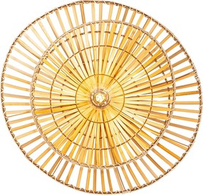 Orientalna lampa sufitowa czarna z naturalnym bambusem 62 cm - Pua