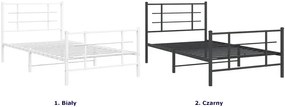 Czarne metalowe łóżko małżeńskie 100x200cm - Alester