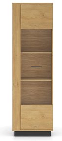 Witryna BRONX 1D 60cm dąb/czarna ML MEBLE