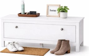Biała niska szafka na buty do przedpokoju D4-H84