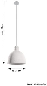 Industrialna lampa wisząca betonowa E832 Kongel