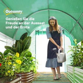 Outsunny 3 x 2 x 2 m Szklarnia tunelowa z siatką przeciwsłoneczną, zwijanymi bocznymi ścianami, pokryciem plastikowym, ramą stalową, Zielona