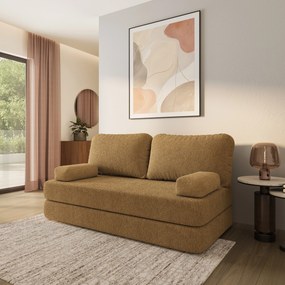 Masseno Sofa piankowa NIKSI z funkcją spania, Kanapa z pianki do salonu, Bezmontażowa, Tkanina bucle – Miodowy QUELLE 17