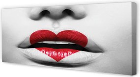 Duży obraz na płótnie Usta z Sercem