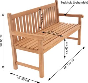 Ławka ogrodowa 3-osobowa drewniana 150 cm