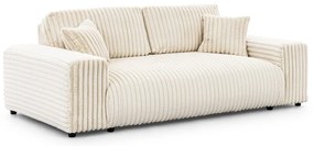 Kremowa sztruksowa sofa 213 cm Justin – Ropez