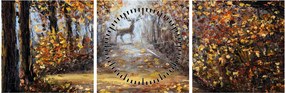 Obraz - Duch lasu (z zegarem) (90x30 cm)
