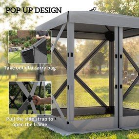 Outsunny Pawilon 1,85x1,85m Wodoodporny Stabilny Zimoodporny Pop-up Składany Pawilon z 4 Siatkowanymi Ścianami Bocznymi Torbą, UV 30+ | Aosom PL