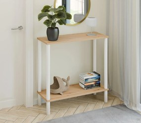 Nowoczesna konsola pod lustro dąb artisan + biały  C9-H83