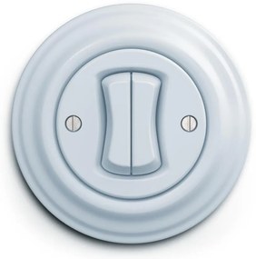 Kliklap - Retro podwójny łącznik schodowy z ramką nr. 6+6 niebieski