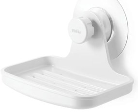 Biała mydelniczka bez wiercenia z plastiku z recyklingu Flex – Umbra