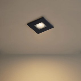 Zestaw 6 nowoczesnych reflektorów wpuszczanych czarnych, obrotowych i uchylnych IP44 - Qure