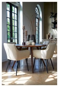 Brązowy okrągły stół z blatem z drewna akacjowego ø 140 cm Quenza – Light &amp; Living