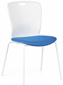 Krzesło konferencyjne plastikowe OPEN, biały/niebieski