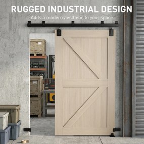 HOMCOM Wytrzymały zestaw do drzwi przesuwnych 183 cm czarny do jednoskrzydłowych drzwi | Aosom PL