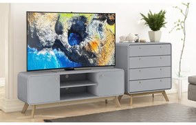 Szara szafka pod TV 140x53 cm Caitlin – Støraa