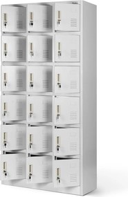 Szafa skrytkowa zamykana na klucz Karol 90x40x185 cm szara