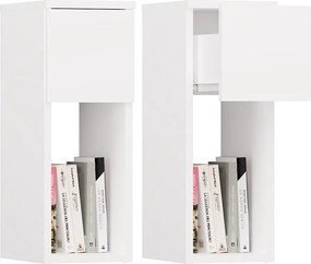 Szafka nocna GALAX 20/1S | Biała | 20x30x55 cm | Nowoczesny stolik z szufladą