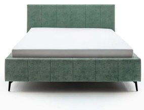 Zielone tapicerowane łóżko dwuosobowe ze schowkiem i stelażem 180x200 cm Lizzano – Meise Möbel