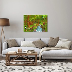 Dziecięcy obraz na szkle ze zwierzątkami (70x50 cm)