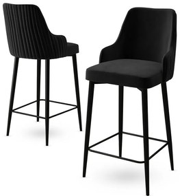 Zestaw krzeseł barowych Enox Black, 2 szt.