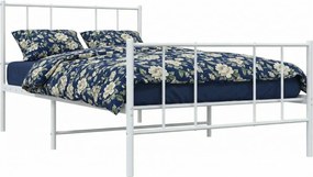 Białe pojedyncze łózko metalowe w stylu loft 90x200 cm P5-D00