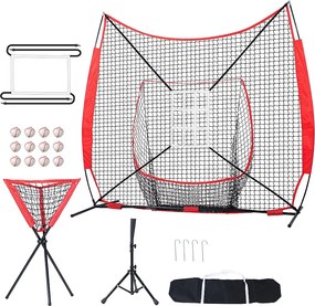 Siatka Treningowa SucceBuy Do Baseballu I Softballu 213x213cm, Uderzanie I Uderzanie Z Wieloma Akcesoriami