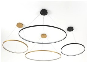 Czarna lampa wisząca Tomasucci Oval Ring, wys. 92 cm