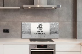 Szkło Ozdobne do Kuchni Napis na Ceglanym Murze