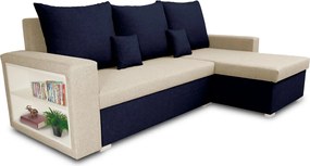 Narożnik z funkcją spania SAM1 Kremowy/Granatowy