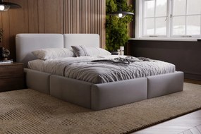 Łóżko tapicerowane ze stelażem i pojemnikiem COSY