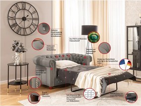 Szara aksamitna rozkładana sofa 148 cm York Blik – Ropez