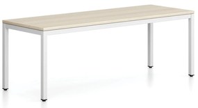 Ławka FRAME, podstawa biała, 1685 x 404 x 468 mm, dąb naturalny