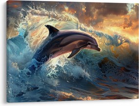Obraz - Delfin, ilustracje (70x50 cm)