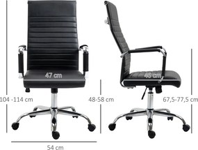 Vinsetto Fotel Obrotowy Biurowy Ergonomiczny Regulacja Wysokości PU Biały 66x69x121cm | Aosom PL