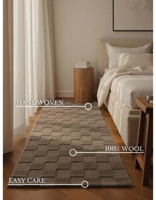 Brązowy wełniany chodnik tkany ręcznie 80x200 cm Scala – Villeroy&amp;Boch