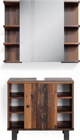 Zestaw mebli łazienkowych rustykalny dąb 60x32x54 fynn