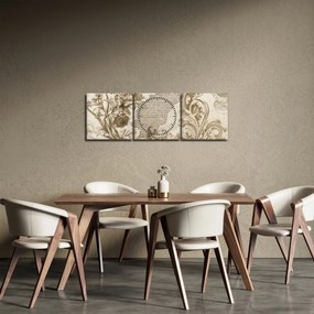 Obraz - Ściania z kwiatami (z zegarem) (90x30 cm)